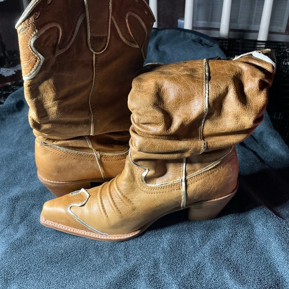 Tan Leather Western Boots